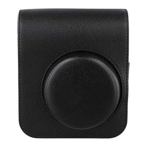 Retro PU Leder Kameratasche Kompatibel mit für Instax Mini 41, Stoßfest und Staubdicht, Einstellbarer Schultergurt, Abnehmbarer Deckel für Schnellen Zugriff und Fototasche auf der Rückseite (black) von Moliuoly