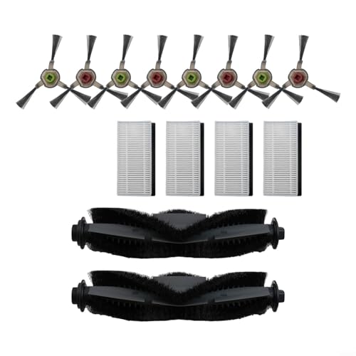 Saugroboter Zubehör Set - 2 Hauptbürsten für AIRROBO-P20, 4 Seitenbürsten Paare, 4 Filter - Kompatibel für AIRROBO-P20 Staubsauger Roboter - 14-teiliges Ersatzteile Kit von Moliuoly