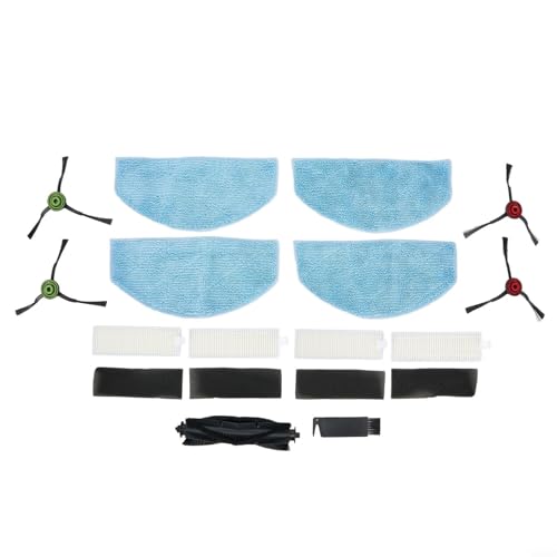 Staubsauger Ersatzteil Set Hauptbürste Seitenbürsten Filter Wischtücher Reinigungsbürste für Tikom G8000 G8000 Pro und kompatibel für Honiture-G20 Roboterstaubsauger Zubehör Kit von Moliuoly