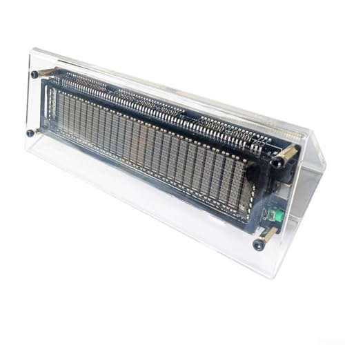 VFD Audio-Spektrum-Nivellierer, kompakter Dual-Modus-Eingang, konfigurierbare Funktionen für MEMS-Mikrofon, Audioeingang, genaue Klanganalyse, schwarzes Glas, Acryl, 176 x 50 x 28 mm, für Studio oder von Moliuoly