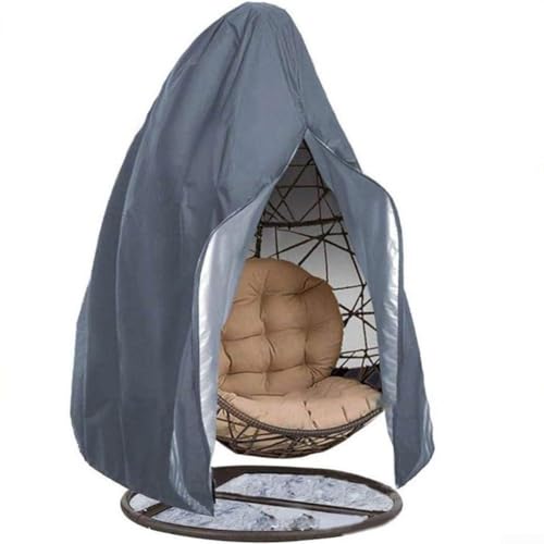 Wasserdichte Schutzhülle für Hängesessel Egg Chair 230x200cm Polyester Abdeckung für Gartenmöbel Rattan Swing Chair Staubschutz UV-Schutz Schwarz Grau mit Aufbewahrungstasche(grey) von Moliuoly