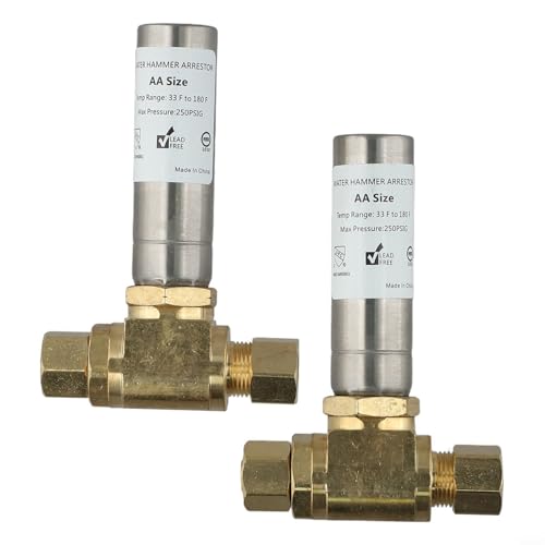 Wasserschlagdämpfer Set 2 Stück Messing C46500 Edelstahl 3/8 Zoll OD COMP Anschluss Geräuschminderung Wasserrohr Hammer Arrestor für Sanitärinstallation horizontale und vertikale Montage Wasserschlagdämpfer Set 2 Stück Messing C46500 Edelstahl 3/8 Zoll OD COMP Anschluss Geräuschminderung Wasserrohr Hammer Arrestor für Sanitärinstallation horizontale und vertikale Montage von Moliuoly