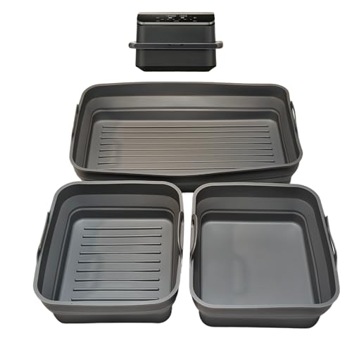 Luftfritteusenformen mit Doppelkorb, 1 x 10 L und 2 x 5 L Form kompatibel mit Cosori Twinfry 10L Luftfritteuse Faltbare Formen Luftfritteuse Luftfritteusenformen mit Doppelkorb, 1 x 10 L und 2 x 5 L Form kompatibel mit Cosori Twinfry 10L Luftfritteuse Faltbare Formen Luftfritteuse von Moljaus