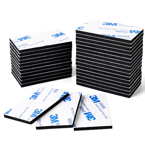 Molkor Klebepads 3mm Dick Klebepads Doppelseitig Extra Stark 40 Stück Schaumstoff Klebepads Rechteckig Doppelseitige Klebepads Wasserfeste Montagepads für Zuhause Büro Auto Schule (Schwarze) von Molkor