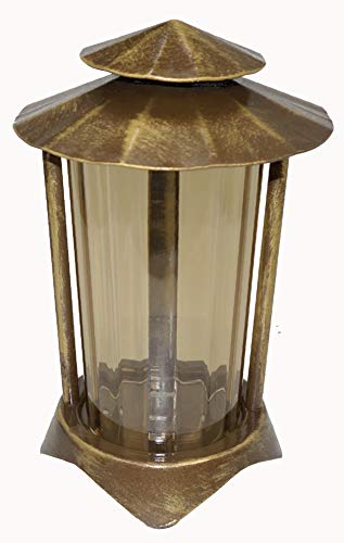 Grablaterne, Grablampe, Grablicht, aus Stahl mit Erdanker 2499 (Bronze pat.) von Moll