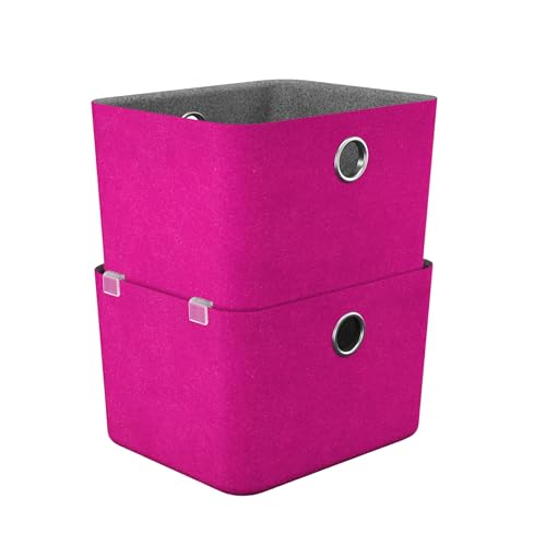 Moll Basket SQ 130 Filzbox-Set (2 Stück) | praktische Aufbewahrung für Schreibtisch-Utensilien | Zubehör für Kinderschreibtisch | in verschiedenen Farben | Made in Germany von Moll