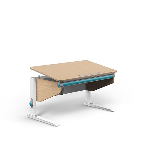 Moll Winner Classic Eiche | Kinderschreibtisch höhenverstellbar | mitwachsend & ergonomisch mit neigbarer Tischplatte & gerundeten Ecken | Schreibtisch ideal für Schulkinder | Made in Germany von Moll
