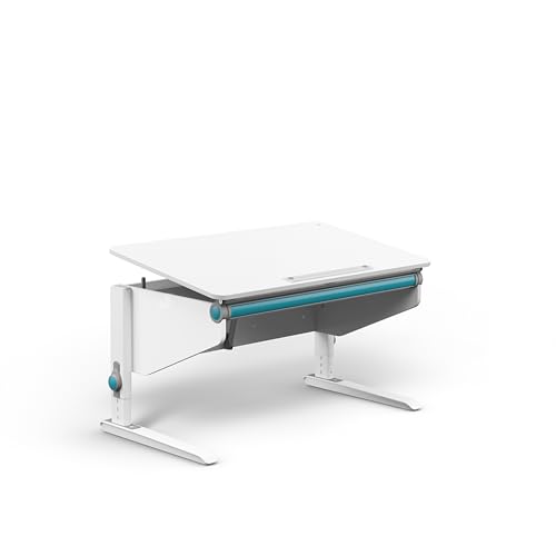 Moll Winner Classic Weiß | Kinderschreibtisch höhenverstellbar | mitwachsend & ergonomisch mit neigbarer Tischplatte & gerundeten Ecken | Schreibtisch ideal für Schulkinder | Made in Germany von Moll