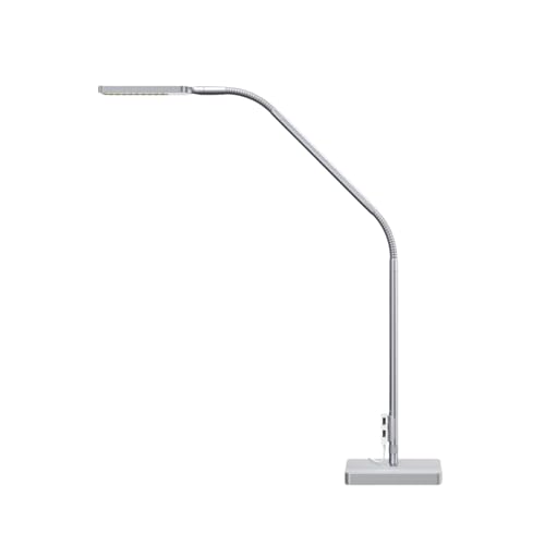 moll L7 LED Schreibtischlampe | flimmerfrei & stufenlos dimmbar | mit Nachtlichtfunktion & USB Ladestation für Handy etc. | ideal fürs Homeoffice & Büro | bewegliche Schwanenhälse | elegantes Design von Moll