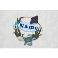 Baby Namensschild Kinderzimmer Türkranz Kinderzimmerdeko Babypartygeschenk Deko Babyzimmer von MollisToys