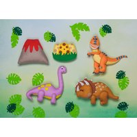 Dinosaurier Geburtstag Party Dekor T-Rex Personalisierte Baby Weihnachten Ornament Spielzeug Spiel-Set Gefüllte Filz Kinder Dino Kinderzimmer von MollisToys