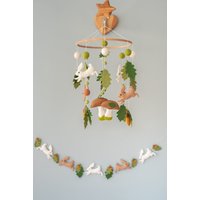 Pilz Mobile Für Krippe Wald Baby Kinderzimmer Mit Kaninchen Hängende Filz Minimalist Grüne Blätter Pilz Mobile Für Krippe Wald Baby Kinderzimmer Mit Kaninchen Hängende Filz Minimalist Grüne Blätter von MollisToys