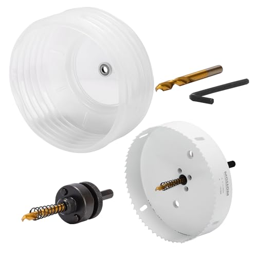 Mollom (6-1/4” | 159mm) HSS M42 Bi-Metall-Lochsäge mit 8 % Kobalt und Staubfangschale für Einbauleuchten, Deckenspots, PVC, Holz, Kunststoff und Metall von Mollom