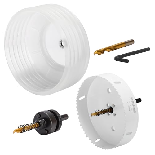 Mollom (6” | 152 mm) HSS M42 Bi-Metall-Lochsäge mit 8 % Kobalt und Staubfangschale für Einbauleuchten, Deckenspots, PVC, Holz, Kunststoff und Metall von Mollom