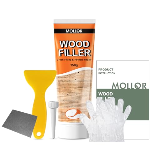 MOLLOR Allzweck-Holzspachtel, 150.0 g weißer Holzkitt Reparatur für Löcher, schnelle Wiederherstellung von gebrochenen und defekten Holzmöbeln, Türrahmen-Reparatur-Set, fleckig MOLLOR Allzweck-Holzspachtel, 150.0 g weißer Holzkitt Reparatur für Löcher, schnelle Wiederherstellung von gebrochenen und defekten Holzmöbeln, Türrahmen-Reparatur-Set, fleckig von Mollor