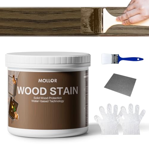 MOLLOR Holzlasur Wasserbasis, Holzöl mit verschiedenen Finishs für Innen- und Außenmöbel, Holzverkleidungen, Schränke und mehr, Schnelltrocknend, Geruchsarm (500g, Schwarzes Sandelholz mit Werkzeugen) MOLLOR Holzlasur Wasserbasis, Holzöl mit verschiedenen Finishs für Innen- und Außenmöbel, Holzverkleidungen, Schränke und mehr, Schnelltrocknend, Geruchsarm (500g, Schwarzes Sandelholz mit Werkzeugen) von Mollor