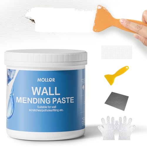 MOLLOR Wandreparaturcreme, 1kg Fertig Spachtelmasse Weiß Wand, Wand Reparatur Reparaturspachtel Set Für Löcher Wand Füllen, Ausbessern von Bohrlöchern und Füllen von Rissen MOLLOR Wandreparaturcreme, 1kg Fertig Spachtelmasse Weiß Wand, Wand Reparatur Reparaturspachtel Set Für Löcher Wand Füllen, Ausbessern von Bohrlöchern und Füllen von Rissen von Mollor