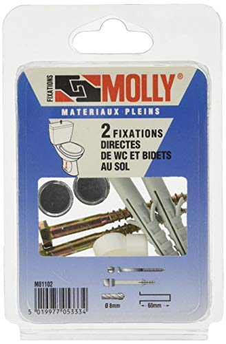 Molly m81102-xj Nylon Dübel spezielle – 2 Sechskantschraube – 2 Abdeckkappen weiß und 2 verchromte, grau, 2-teiliges Set von Black+Decker