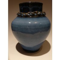 Große Blaue Seil Vase von MollyDuttonPottery