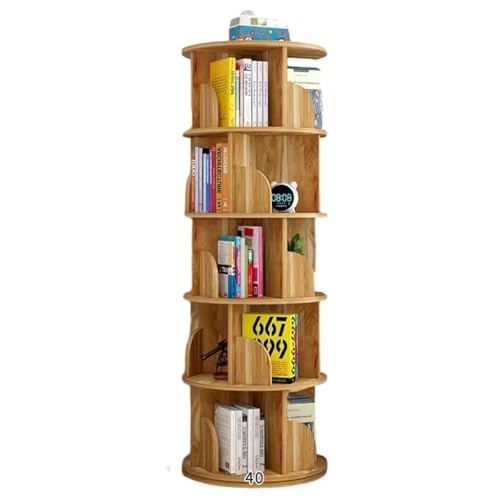 360-Grad-Bücherregal Aus Holz 2/3/4/5/6 Etagen Kinder-Bücherregal Hohes Bücherregal Boden-Bücherregal Für Schlafzimmer Wohnzimmer Arbeitszimmer Büro (S : 40 * 160cm) von MollyYou