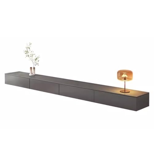 TV-Schrank Schwebend 140/160/180/200/220/240cm Schwebender TV-Ständer Schwebende Regale Mit 2 Schubladen Und Tür TV-Aufbewahrungs-Komponentenregale, Für Wohnzimmer, Schlafzimmer(Grigio,240*30*20cm) TV-Schrank Schwebend 140/160/180/200/220/240cm Schwebender TV-Ständer Schwebende Regale Mit 2 Schubladen Und Tür TV-Aufbewahrungs-Komponentenregale, Für Wohnzimmer, Schlafzimmer(Grigio,240*30*20cm) von MollyYou