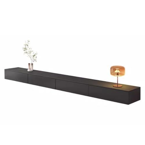 TV-Schrank Schwebend 140/160/180/200/220/240cm Schwebender TV-Ständer Schwebende Regale Mit 2 Schubladen Und Tür TV-Aufbewahrungs-Komponentenregale, Für Wohnzimmer, Schlafzimmer(Schwarz,220*30*20cm) TV-Schrank Schwebend 140/160/180/200/220/240cm Schwebender TV-Ständer Schwebende Regale Mit 2 Schubladen Und Tür TV-Aufbewahrungs-Komponentenregale, Für Wohnzimmer, Schlafzimmer(Schwarz,220*30*20cm) von MollyYou