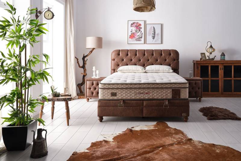 Moln Boxspringbett Schlafzimmer Set Boxspringbett 180x200 - 140x200 Comfizone von Moln