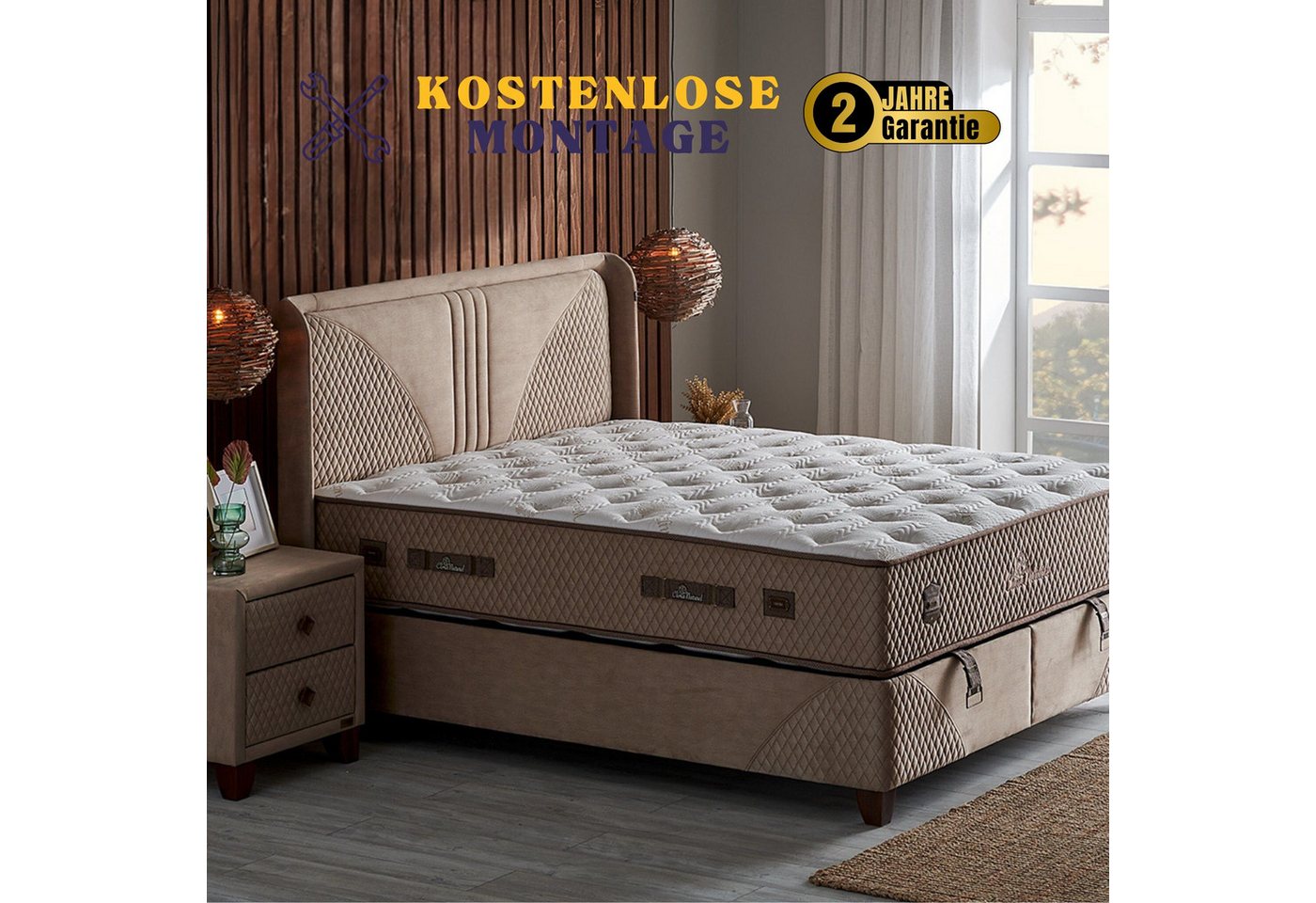 gowoll Boxspringbett Schlafzimmer Set Boxspringbett 180x200 Clima Naturel von gowoll