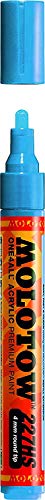 Molotow ONE4ALL Acryl-Marker, 2 mm, stoßblau, 1 Stück (127.205) Paint Marker - 4mm Shock Blue von MOLOTOW
