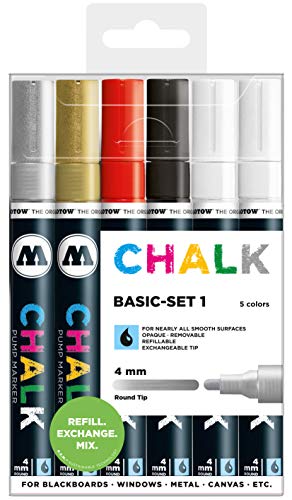 Molotow Kreidemarker Chalk Basic Set 1 - 4 mm , 6 Stück farblich sortiert von Molotow