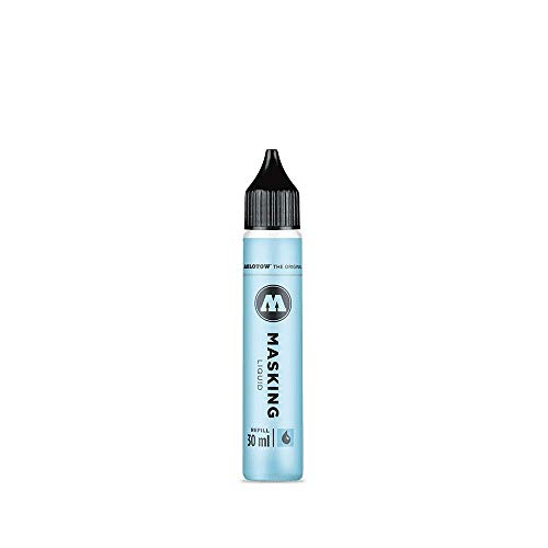 Molotow Masking Liquide Refill (Nachfüllflasche mit Maskierflüssigkeit, 30 ml, rückstandslos entfernbar, für fast alle Untergründe) blau abgetönt, 1 Stück von Molotow