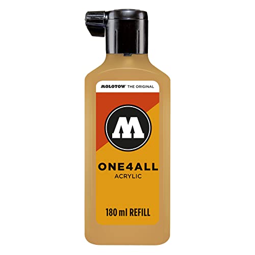 Molotow ONE4ALL Refill Acryl, Farbe 208 ocker braun hell 180 ml, Nachfülltinte für Permanentmarker von Molotow