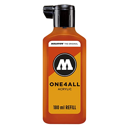 Molotow ONE4ALL Refill Acryl, Farbe 085 dare orange 180 ml, Nachfülltinte für Permanentmarker von Molotow