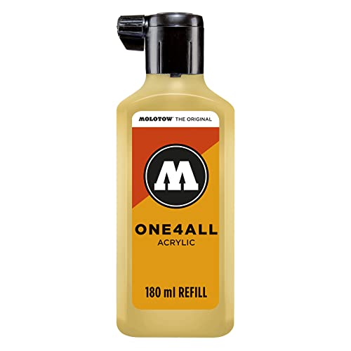 Molotow ONE4ALL Refill Acryl, Farbe 115 vanilla pastell 180 ml, Nachfülltinte für Permanentmarker von Molotow