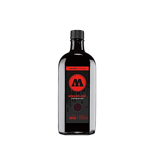 Molotow Speedflow Cocktail Refill (Nachfülltinte 250 ml, Spezialtinte mit synthetischem Bitumen, hochdeckend, schnell trocknend, glänzend) kupferschwarz von Molotow