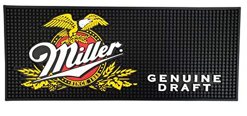 Miller Genuine Draft Beer Rectangular Bar Mat Spill Mat Rail Drip Mat - 20.5" x 8.25" von FOVLWYT