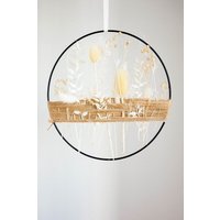 Blanca Blumenkranz, Metallring Mit Getrockneten Blumen Und Juteschnur, Trockenblumenkranz, Fensterkranz, Wanddekoration, Getrocknete Sommerblumen von Moltinghouse