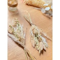 Clara Mini Bouquet, Neutrales Getrocknete Blumen Mixed Flower, Weiße Blumenbündel, Boho Floral Mix von Moltinghouse