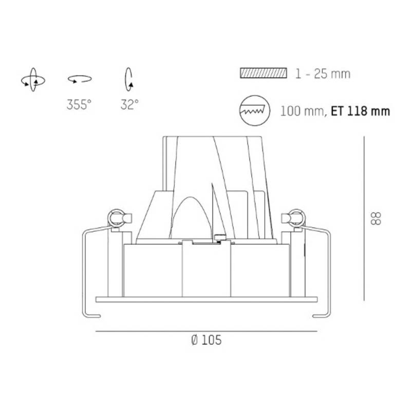 Molto Luce Dark Night R Einbau 4000K weiß/schwarz von Molto Luce