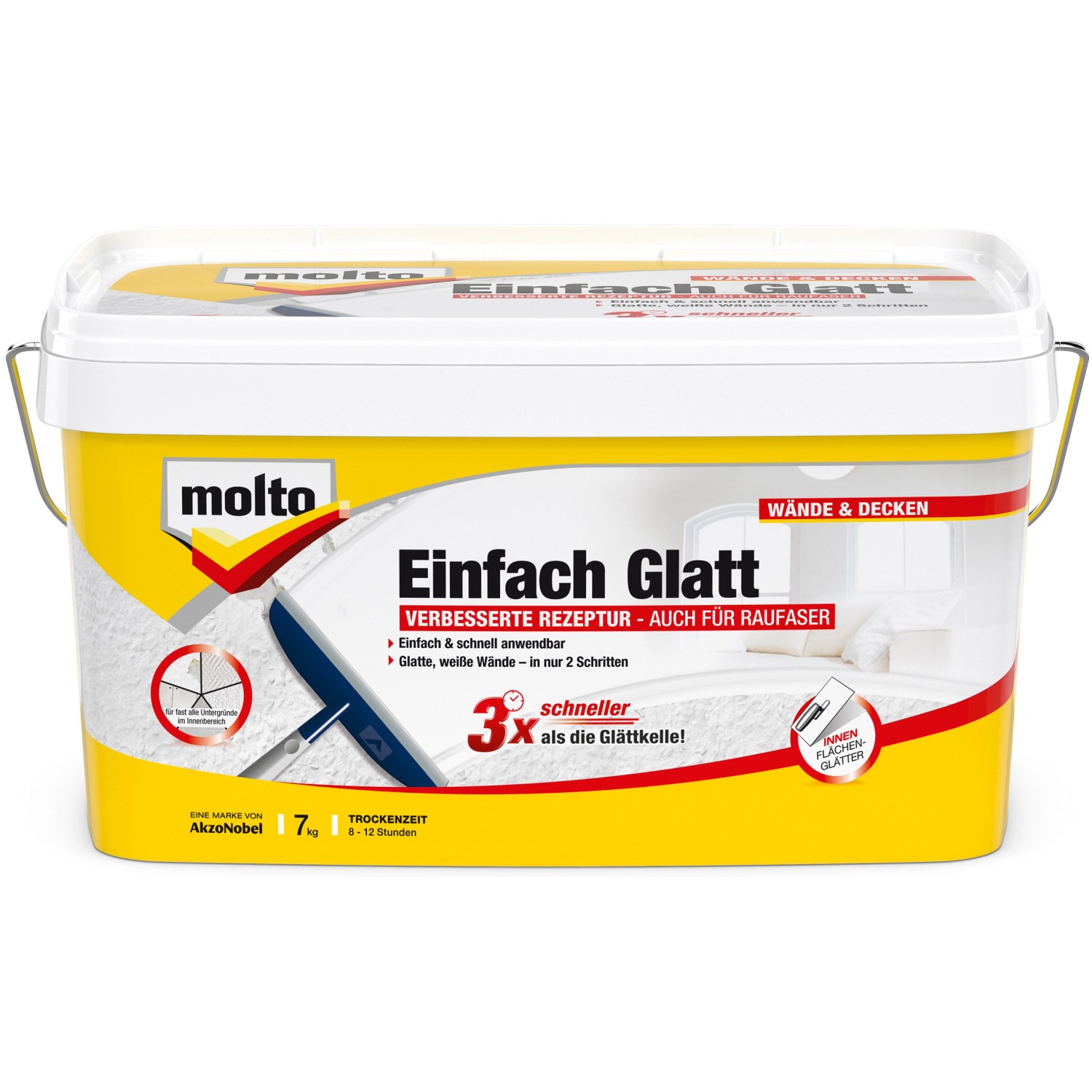 Molto Einfach Glatt Innen-Fertigspachtel 7 kg von Molto