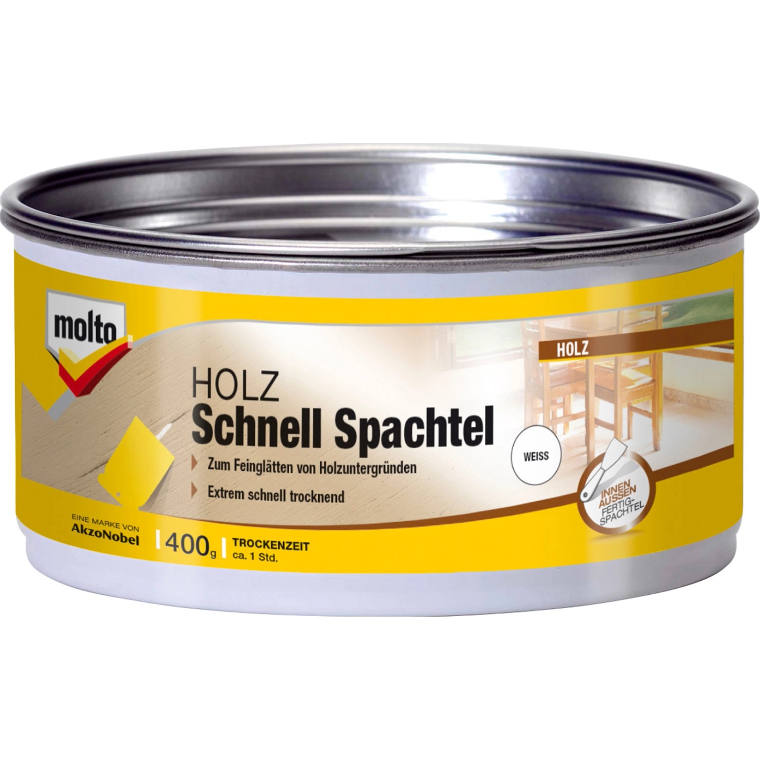 Molto Holz-Schnell-Spachtel Weiß 400 g von Molto