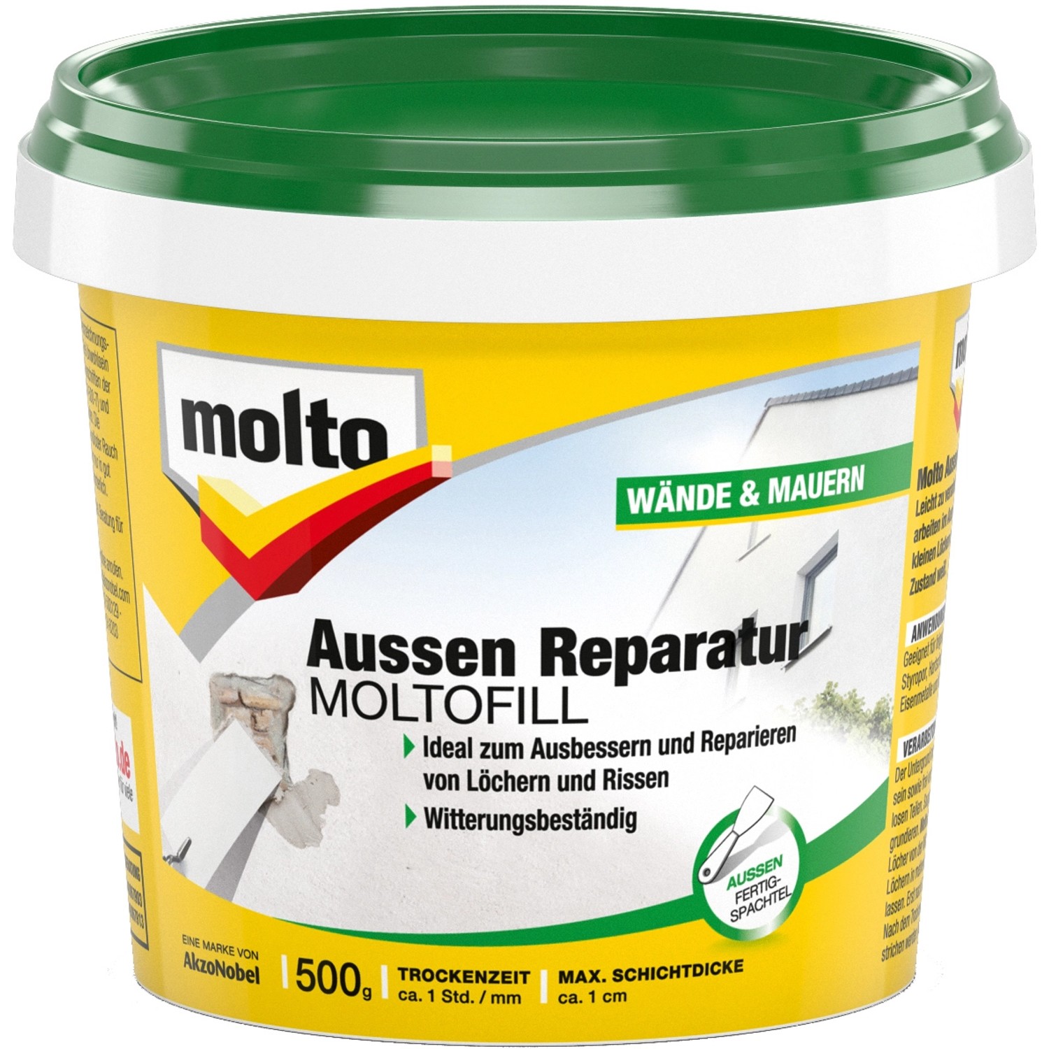 Molto Reparatur Moltofill Außen-Fertigspachtel 500 g von Molto