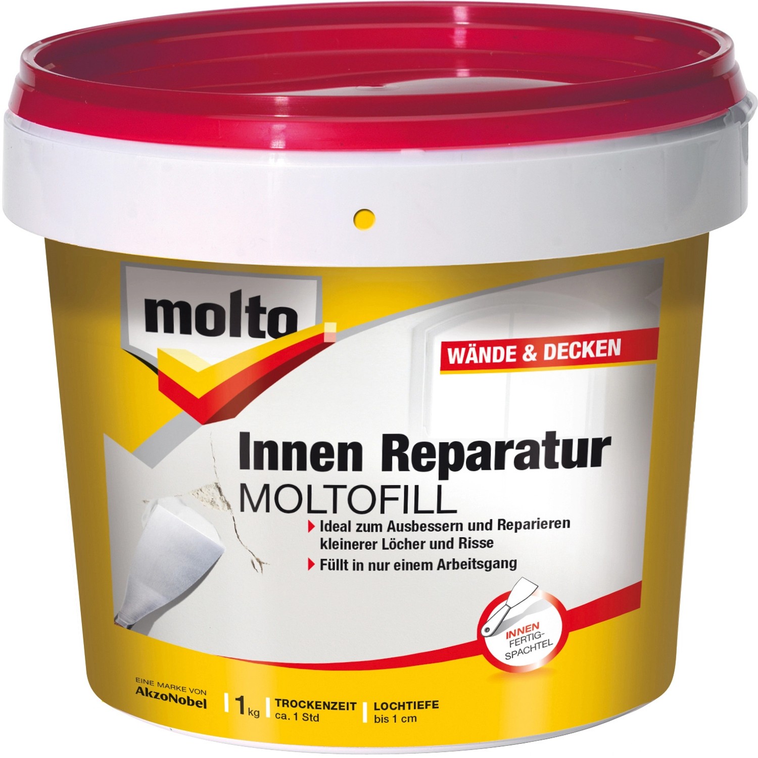 Molto Reparatur Moltofill Innen-Fertigspachtel 1 kg von Molto