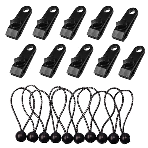 Molyorch 10 pcs Planenclips Schwerlast mit 10pcs Planenspanner mit Kugel, für Hängematte,Camping, Picknick, Wandern, Zelt Clips Kunststoff, Planenbefestigung Clips Molyorch 10 pcs Planenclips Schwerlast mit 10pcs Planenspanner mit Kugel, für Hängematte,Camping, Picknick, Wandern, Zelt Clips Kunststoff, Planenbefestigung Clips von Molyorch