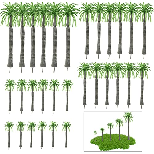 Molyorch 25 Stück Künstliche Kokosnuss Palme, Landschaft Modell Kokosnussbäume, Künstliche Pflanze Simulation, für Tortendekoration, Mikro-Art-Layout, Baubaummodell von Molyorch