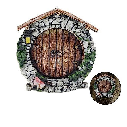 Molyorch Fairy Tür Retro, Feentür Garten, Miniatur Elfen-Tür, Wichteltür Gartendeko, Miniatur Tür, für Baumdekoration im Freien, Garten Ornamente, Mini Wohnaccessoires von Molyorch