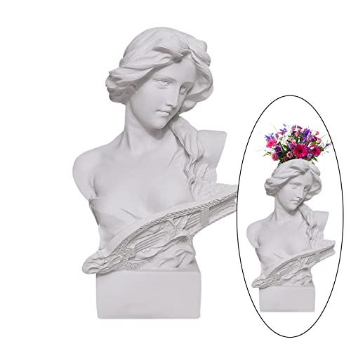 Molyorch Gips Statue Pflanzer, Kopf Gesicht Vasen, Skulptur Kunst Blumenvase, für Stifthalter Schmuckhalter, Blumenarrangement Blumentopf, Schreibtisch Schmücken von Molyorch
