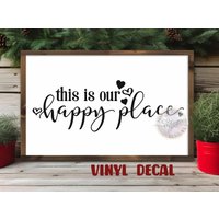Dies Ist Unser Happy Place Vinyl Aufkleber/Veranda Oder Holz Rundes Willkommensschild von MomAndBeyondDecals
