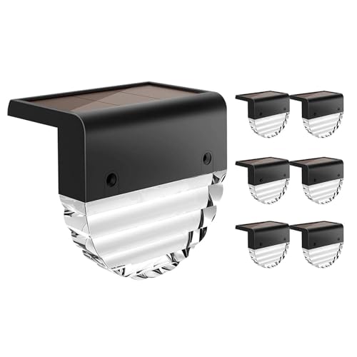 Moman Solarlampen für Außen, 6Pcs LED Solarleuchten für Garten mit Warmweiß & 7 Farbwechsel Lichteffekt IP55 Wasserdicht für Zaun Terrasse Treppen(Welligkeit), Solarlampen-Außen-Garten-LED-Leuchte von Moman