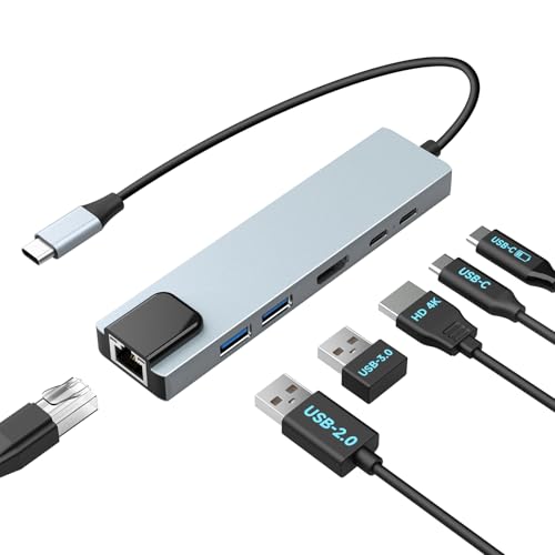 Moman Docking Station, USB C Hub 6 in 1 mit 100W PD, 4K@30Hz HDMI, RJ45 Ethernet, 5Gbps USB 3.0, USB 2.0, USB C für Maus, Tastatur, U Disk, Flash Drive, Mobile Moman Docking Station, USB C Hub 6 in 1 mit 100W PD, 4K@30Hz HDMI, RJ45 Ethernet, 5Gbps USB 3.0, USB 2.0, USB C für Maus, Tastatur, U Disk, Flash Drive, Mobile von Moman